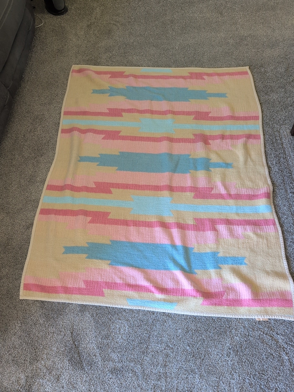 Vintage 80s Bieder lack Throw Blanket Size 50x60